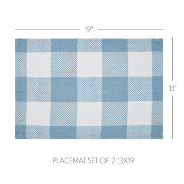 Annie Buffalo Check Blue Placemat Set of 2 13x19 - The Fox Decor
